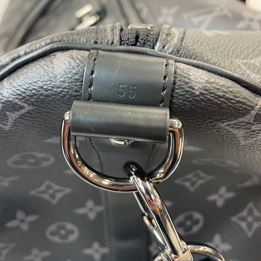 Louis Vuitton Monogram Eclipse Keepall Duffle Bag - Black & Gray